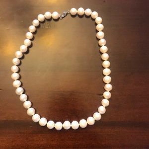 Pearl rhodium over sterling silver necklace